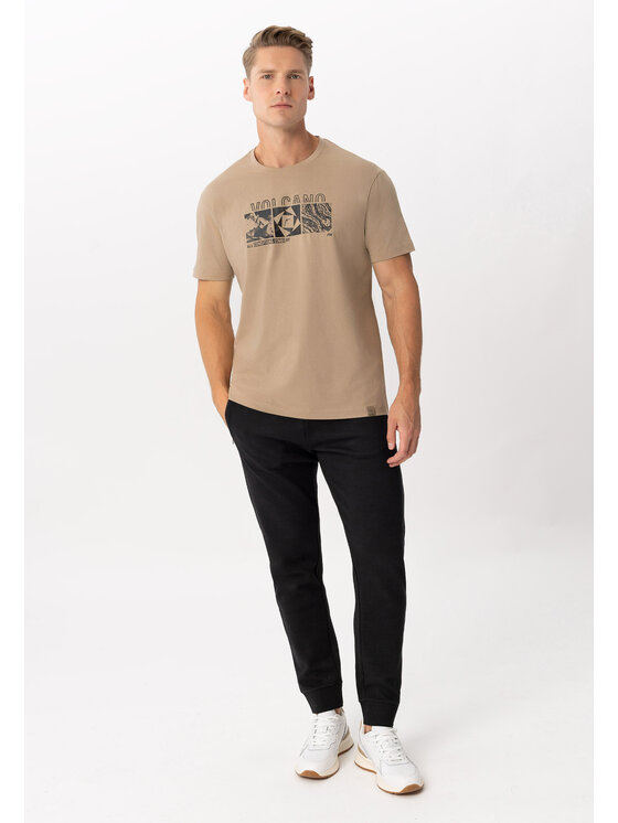Volcano Volcano T-Shirt T-KELLY Beżowy Regular Fit