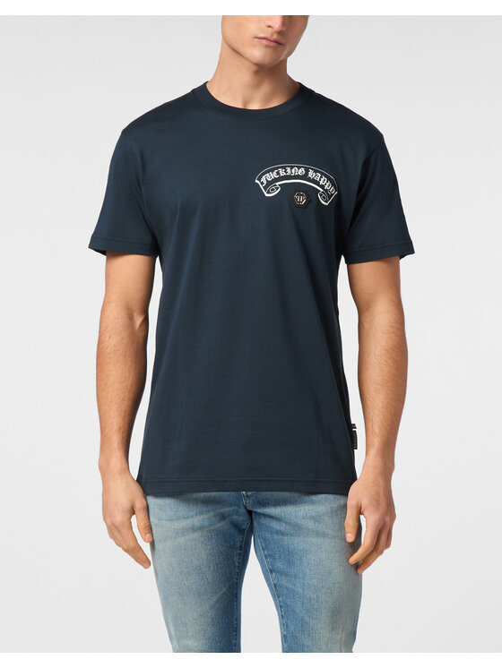 PHILIPP PLEIN PHILIPP PLEIN T-Shirt 23511 Niebieski jasny Regular Fit