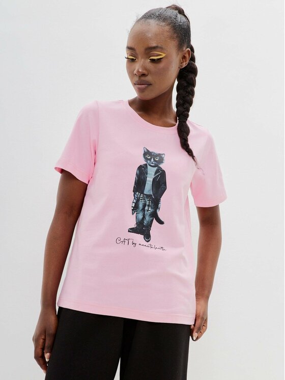 CAT by maniita lacitta CAT by maniita lacitta T-Shirt Printed T-shirt Różowy Regular Fit