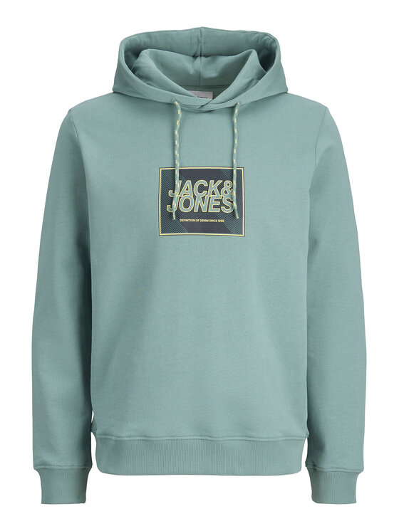 Jack & Jones Jack & Jones Bluza Jjrain Sweat Hood 12288098 Turkusowy Regular Fit