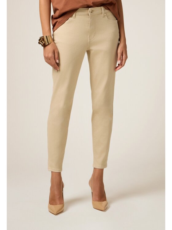 Oltre Oltre Pantaloni di tessuto P723R008638N022 Écru Skin Fit