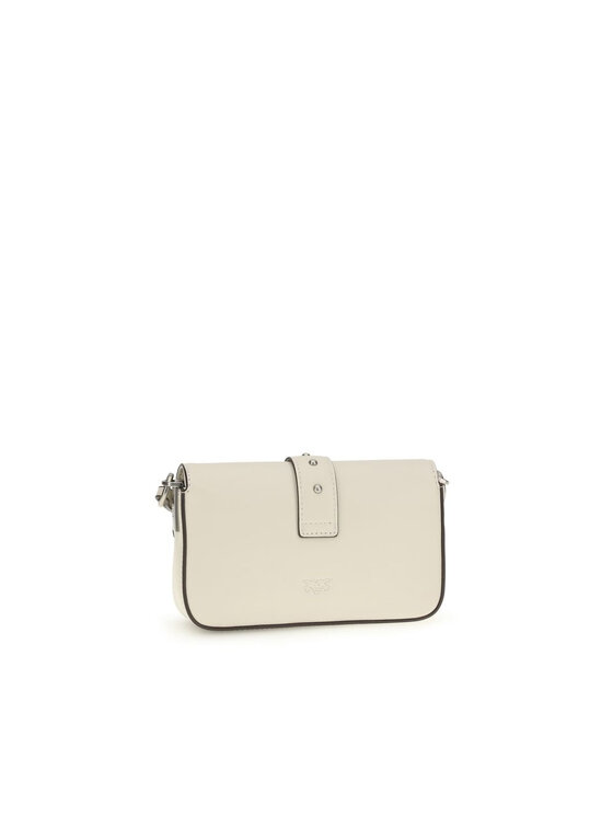 PINKO PINKO Torebka White Calf Leather Bos Taurus Shoulder Biały