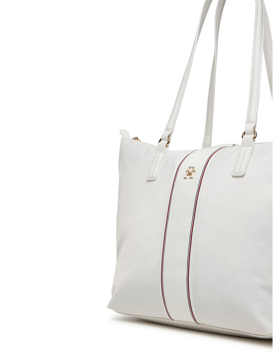 Tommy Hilfiger Tommy Hilfiger Τσάντα Poppy Tote Corp AW0AW17205 Εκρού