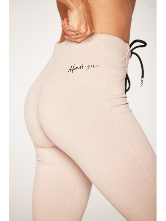 MANDRAGORA MANDRAGORA Leggings Narcyz Trąbkowy Beige Slim Fit
