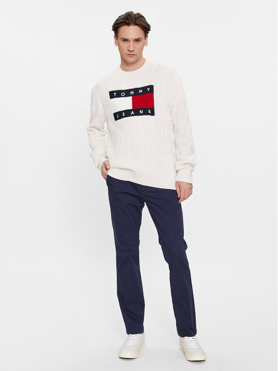 Tommy Jeans Tommy Jeans Maglione Flag DM0DM17762 Écru Relaxed Fit