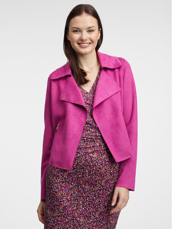 Orsay Orsay Kurtka skórzana 845023317000__34 Różowy Regular Fit