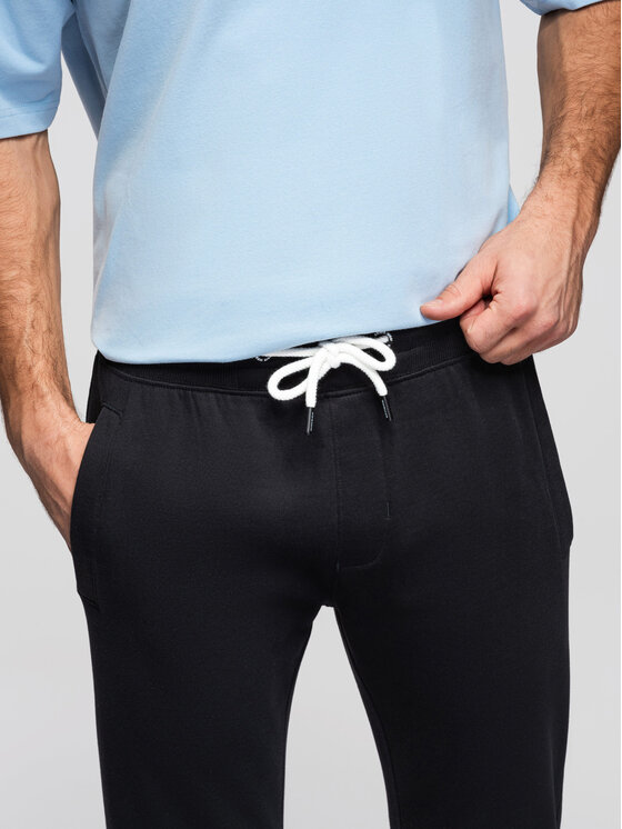 Ombre Ombre Spodnie dresowe OM-PABS-0304 Czarny Slim Fit