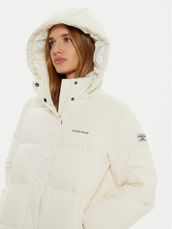 Guess Jeans Guess Jeans Winterjacke W4BL24 WGII2 Écru Regular Fit