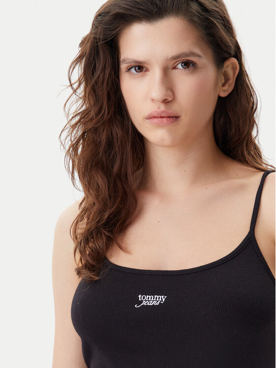 Tommy Jeans Tommy Jeans Rochie de vară Script DW0DW20330 Negru Slim Fit