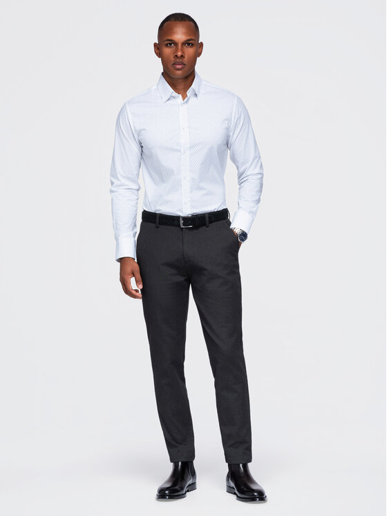 Ombre Ombre Chino kalhoty OM-PACP-0308 Černá Slim Fit