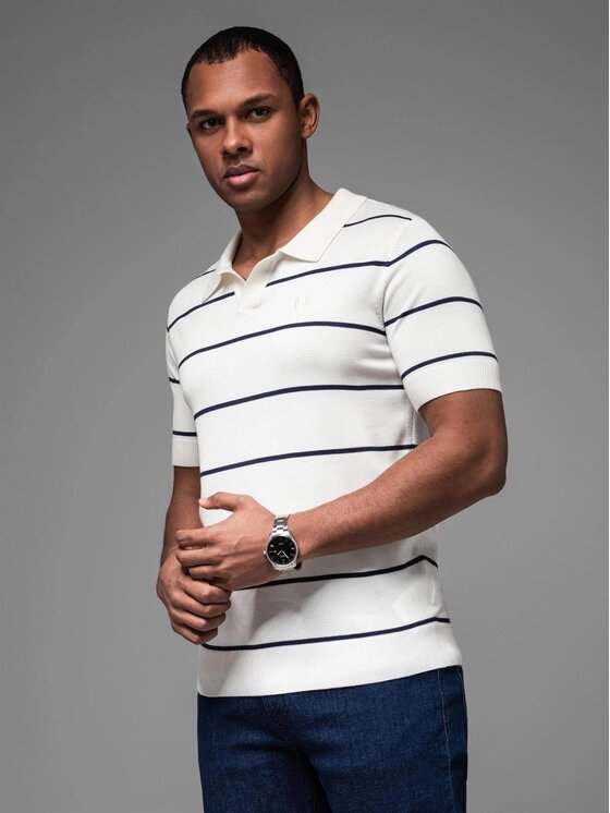 Ombre Ombre Polokošile OM-POSS-0145 Bílá Regular Fit