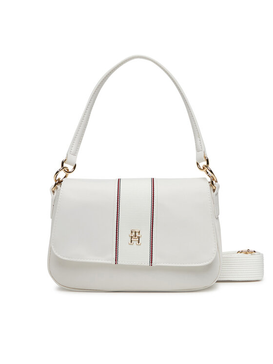 Geantă Tommy Hilfiger Poppy Conv. Crossover Corp AW0AW17168 Alb