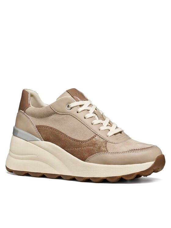 Geox Geox Sneakersy D Spherica Ec13 D65WAB 2285 C5288 Béžová