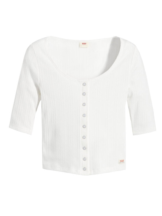 Levi's® Levi's® T-Shirt Dry Goods Pointelle A47690001 Λευκό Slim Fit