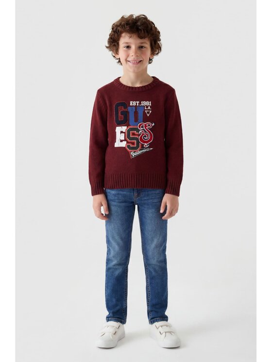 Guess Kids Guess Kids Bluza 183057 Czerwony Classic Fit