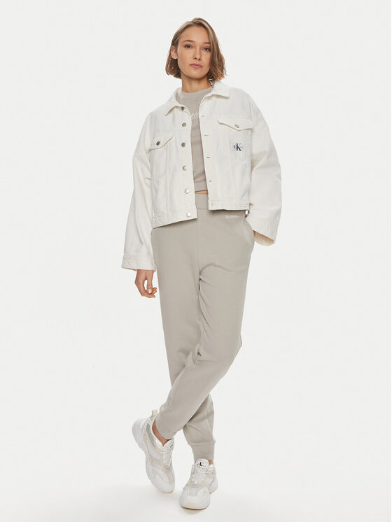 Calvin Klein Calvin Klein Pantaloni trening Micro Logo K20K206632 Bej Regular Fit