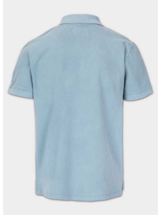 PITBULL PITBULL T-Shirt Koszulka Polo Denim Washed Pique SMALL LOGO S Błękitny Regular Fit