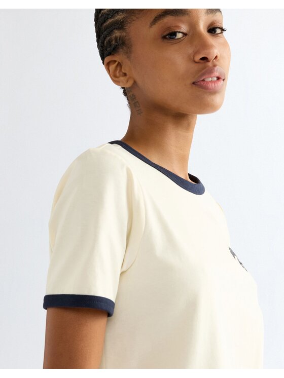 Wrangler Wrangler T-Shirt RINGER TEE Biały Slim Fit