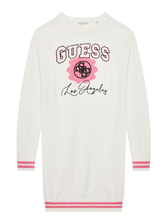 Guess Guess Φόρεμα υφασμάτινο J5YK09 Z3OF0 Λευκό Regular Fit