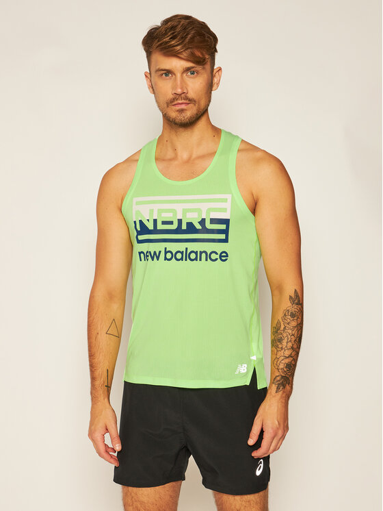 New Balance Koszulka techniczna Printed Impact Run MT01233 Zielony Athletic Fit