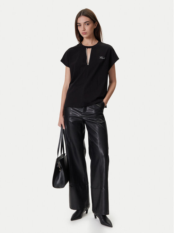 KARL LAGERFELD KARL LAGERFELD Blúz A4W17046 Fekete Relaxed Fit