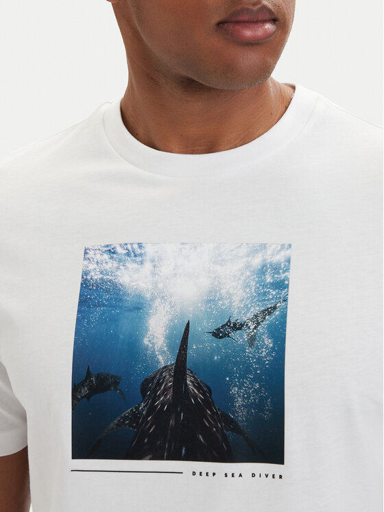 BOSS BOSS Tricou Creature 50561861 Crem Regular Fit