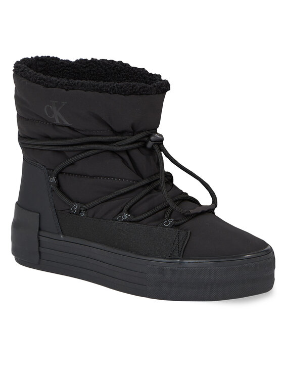 Calvin Klein Jeans Calvin Klein Jeans Μπότες Χιονιού Bold Vulc Flatf Snow Boot Wn YW0YW01181 Μαύρο