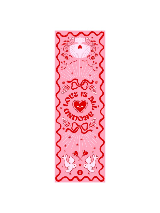 Mata do ćwiczeń Moonholi, Różowy, LOVE