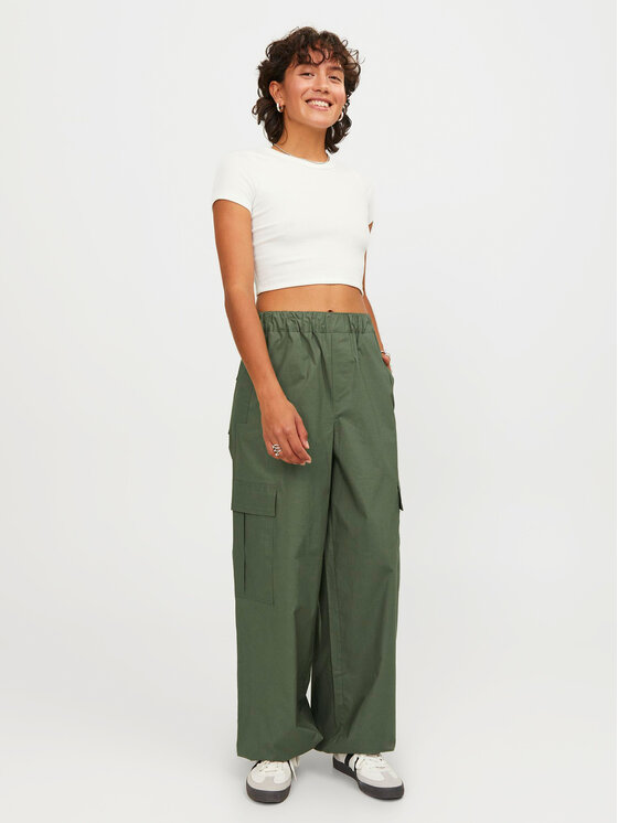 JJXX JJXX Hlače Yoko 12224655 Zelena Cargo Fit