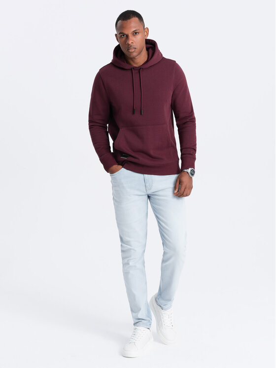 Ombre Ombre Mikina OM-SSBN-0161 Bordó Regular Fit