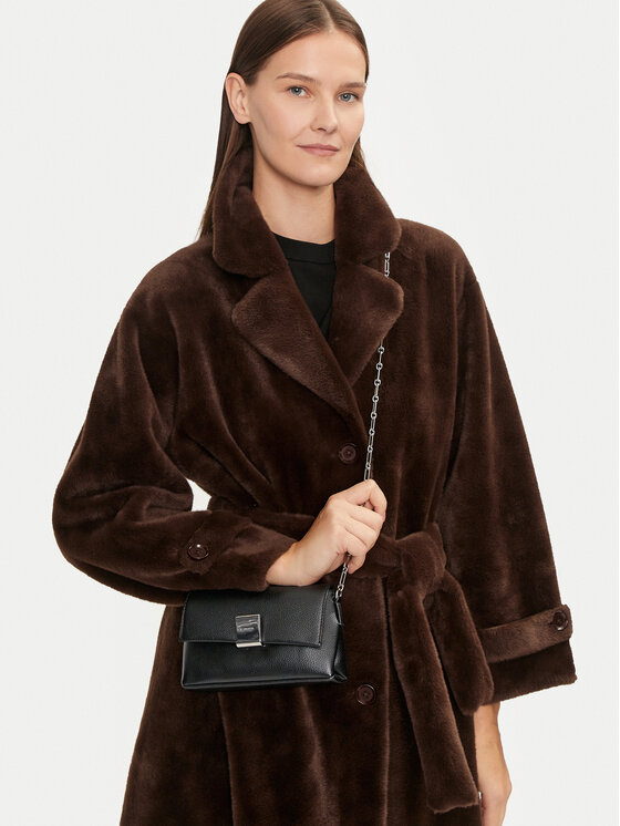 Calvin Klein Calvin Klein Ročna torba Ck Plaque Sm Crossbody W/Chain K60K612785 Črna