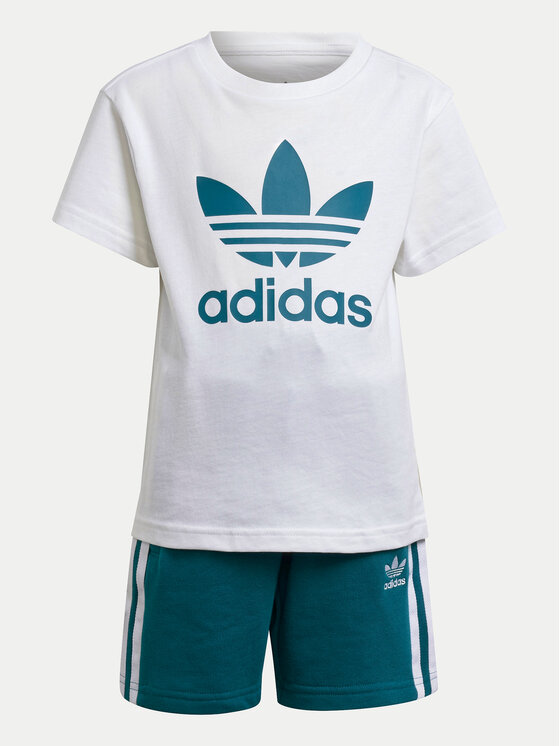 adidas adidas Komplet majica in kratke hlače adicolor JE1610 Turkizna Regular Fit