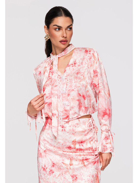 Ombre Ombre Koszula OW-SH-E0033 Różowy Loose Fit