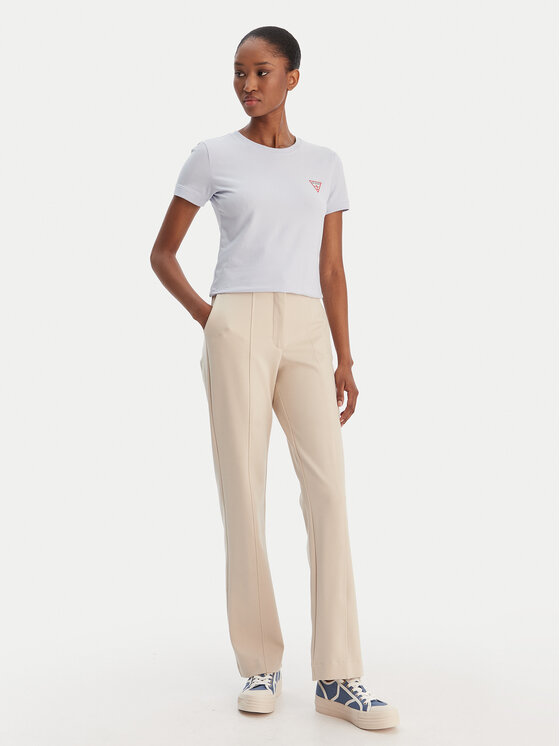 Guess Guess Текстилни панталони W6RB11 KCMU2 Бежов Straight Leg