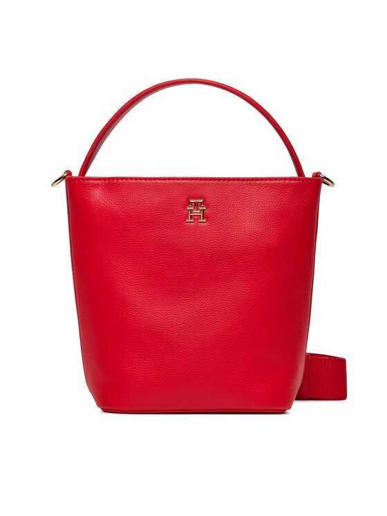 Geantă Tommy Hilfiger Th Essential Sc Bucket Corp AW0AW15699 Fierce Red XND