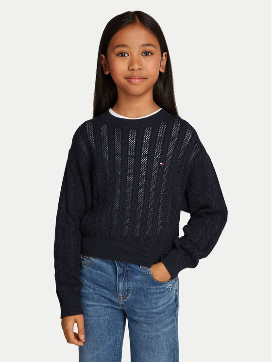 Tommy Hilfiger Tommy Hilfiger Džemper Essential KG0KG08075 Tamnoplava Regular Fit