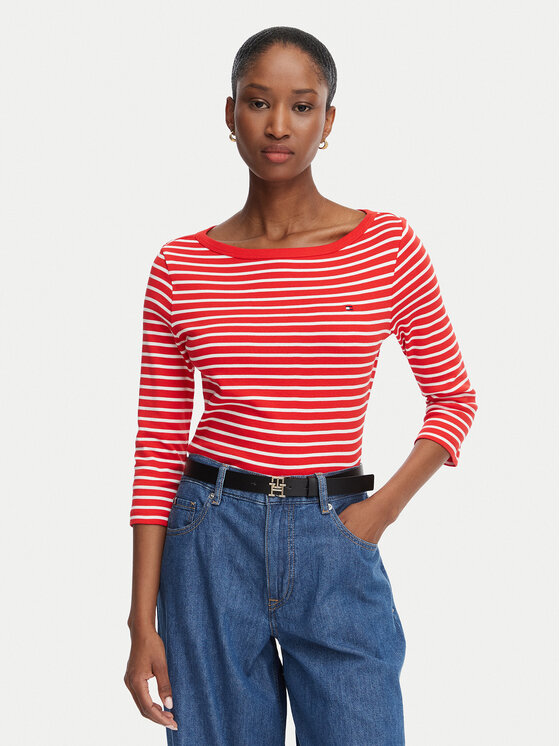 Tommy Hilfiger Bluză Cody Boat-Nk WW0WW49928 Roșu Regular Fit