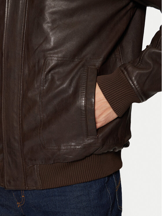 Mustang Mustang Lederjacke Sheep Vatika Veg 310-23-154 Braun Regular Fit