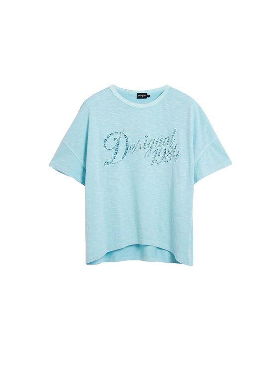 Desigual Desigual T-Shirt TS_PALMER Ανοιχτό μπλε Regular Fit