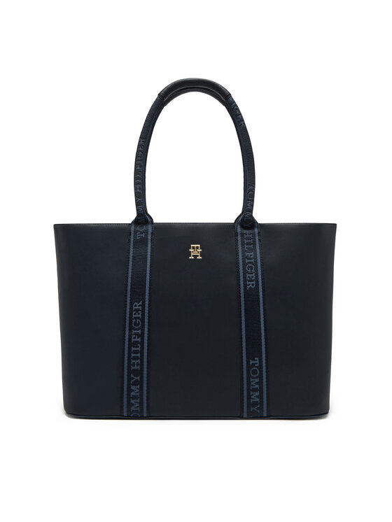 Tommy Hilfiger Tommy Hilfiger Torbica Th Logotape Tote AW0AW17198 Tamnoplava