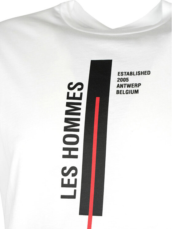 Les Hommes Les Hommes T-Shirt LJT201 700P | Vertical Line Λευκό Regular Fit