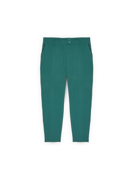 Fiorella Rubino Fiorella Rubino Pantaloni di tessuto P007T005068N024 Turchese Regular Fit