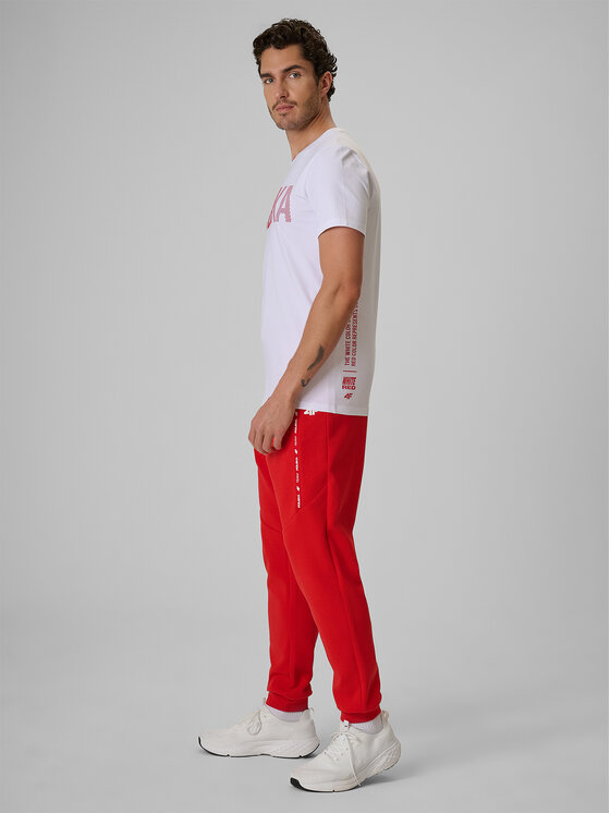 4F 4F Joggery STREFA KIBICA Czerwony Regular Fit