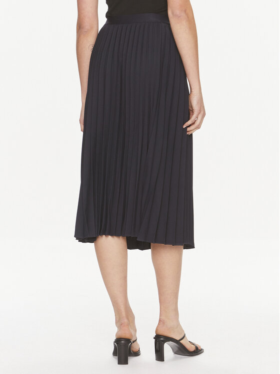 Tommy Hilfiger Tommy Hilfiger Πλισέ φούστα Fluid WW0WW41793 Σκούρο μπλε Regular Fit