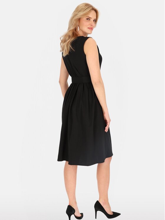 Perso Perso Sukienka letnia RBE254074F Czarny Regular Fit