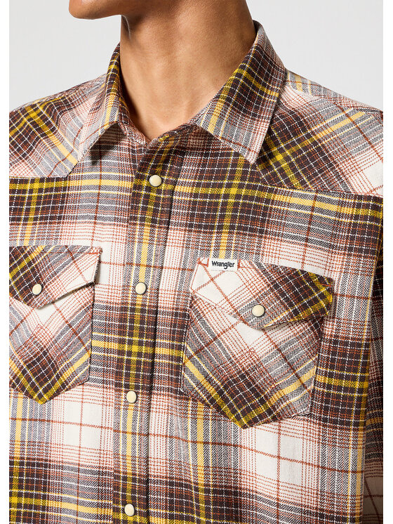 Wrangler Wrangler Camicia WESTERN SHIRT 112357247 Marrone Regular Fit