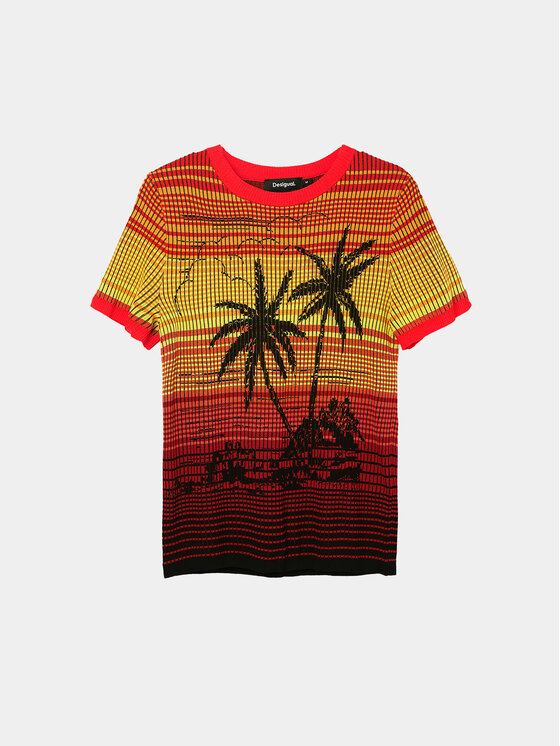 Desigual Desigual T-Shirt Dubai 24SWTK87 Pomarańczowy Regular Fit