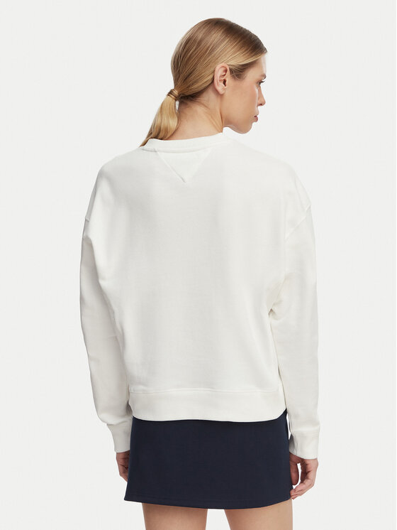 Tommy Jeans Tommy Jeans Džemperis ar kapuci Wavy Flag DW0DW22742 Balts Boxy Fit