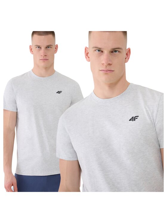 4F 4F T-Shirt 4FWMM00TTSHM2256-27M Szary Regular Fit