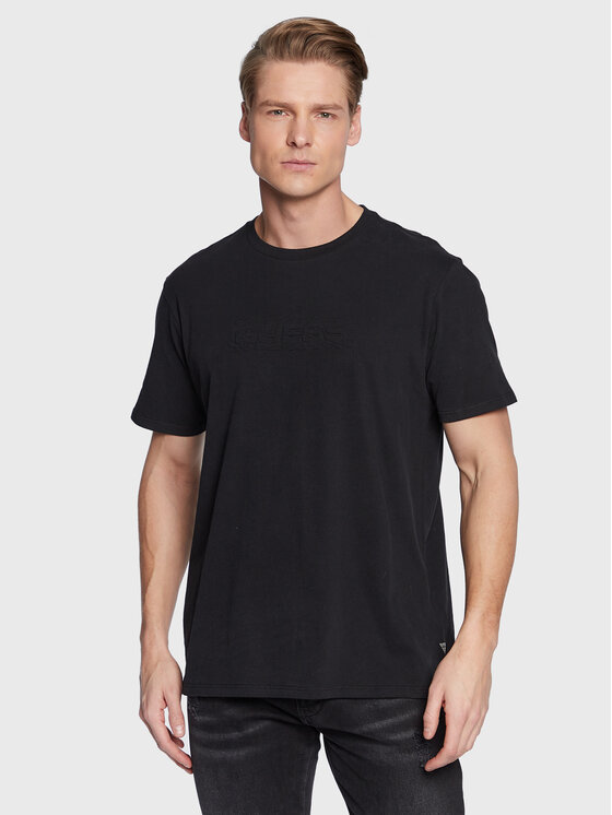 Guess Tričko Zebra Logo M3GI58 KBDL0 Čierna Regular Fit